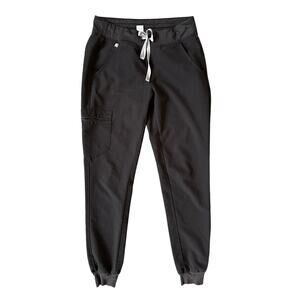 Figs Zamora High Waisted Jogger Scrub Pants in Black Size Small Tall